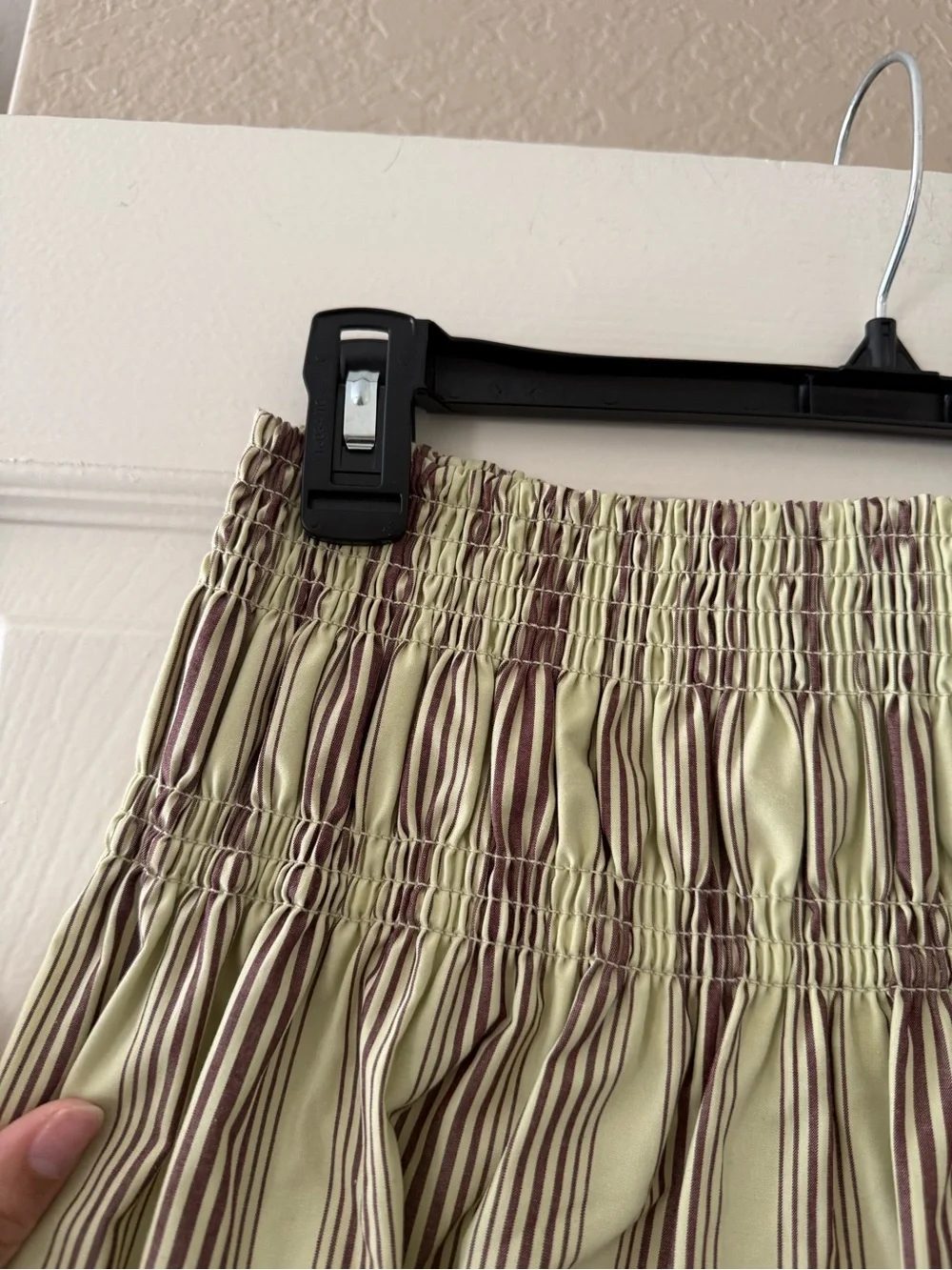 BNWT Zara Brown & Green Mint Chocolate Striped Mini Skirt